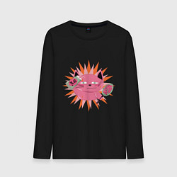 Мужской лонгслив Розовый летний кот