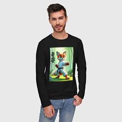 Лонгслив хлопковый мужской Kyokushin karate - fox, цвет: черный — фото 2
