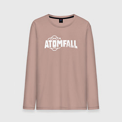 Лонгслив хлопковый мужской Atomfall logo, цвет: пыльно-розовый