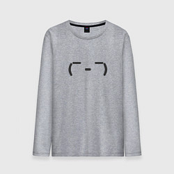 Лонгслив хлопковый мужской Каомодзи щурится, цвет: меланж