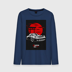 Лонгслив хлопковый мужской Mazda rx-7 jdm style, цвет: тёмно-синий