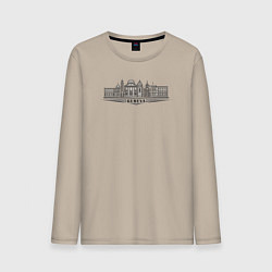 Лонгслив хлопковый мужской Город Женева, цвет: миндальный