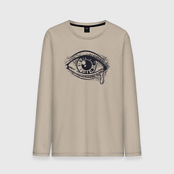 Лонгслив хлопковый мужской Плачущий глаз, цвет: миндальный