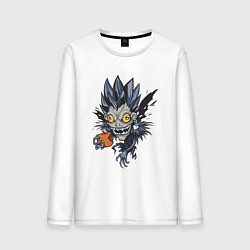 Лонгслив хлопковый мужской Тетрадь смерти Рюк мульт Death Note, цвет: белый