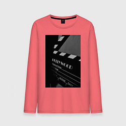 Лонгслив хлопковый мужской Режиссёрская хлопушка, цвет: коралловый