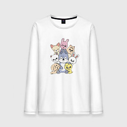 Лонгслив хлопковый мужской Skzoo Family, цвет: белый