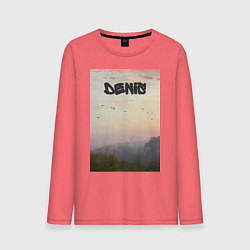 Лонгслив хлопковый мужской Denis птицы в небе, цвет: коралловый