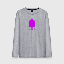 Лонгслив хлопковый мужской BTS - Army, цвет: меланж