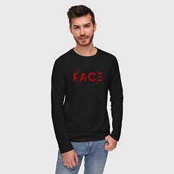Лонгслив хлопковый мужской BTS Face, цвет: черный — фото 2