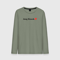 Лонгслив хлопковый мужской BTS Jung Ho-seok, цвет: авокадо