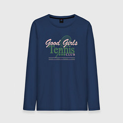 Лонгслив хлопковый мужской Good girls tennis club, цвет: тёмно-синий