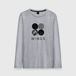 Лонгслив хлопковый мужской BTS Wings, цвет: меланж