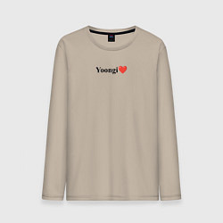 Лонгслив хлопковый мужской BTS Yoongi, цвет: миндальный