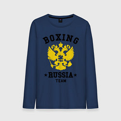 Лонгслив хлопковый мужской Boxing Russia Team, цвет: тёмно-синий