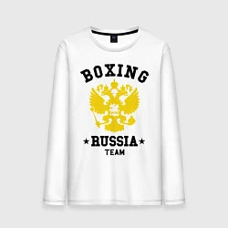 Лонгслив хлопковый мужской Boxing Russia Team, цвет: белый