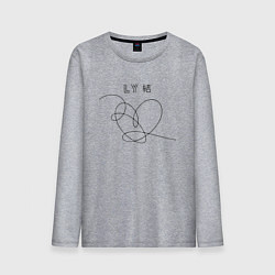 Лонгслив хлопковый мужской BTS Love, цвет: меланж