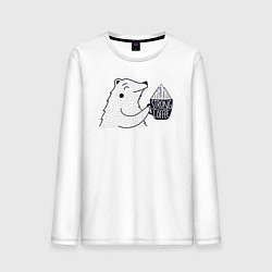 Лонгслив хлопковый мужской Крепкий как мой кофе, цвет: белый