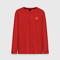 Лонгслив хлопковый мужской За веру царя и святую триединую Русь малый КЦК жел, цвет: красный