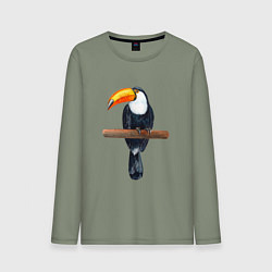 Лонгслив хлопковый мужской Тукан, цвет: авокадо