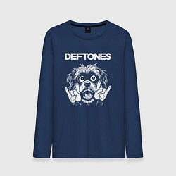 Лонгслив хлопковый мужской Deftones rock dog, цвет: тёмно-синий