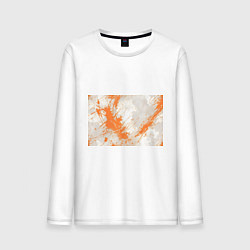 Мужской лонгслив Оранжевая краска на белом