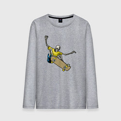 Лонгслив хлопковый мужской Мёртвый скейтбордист, цвет: меланж