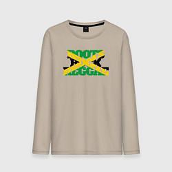 Лонгслив хлопковый мужской Roots rock reggae, цвет: миндальный