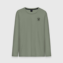 Мужской лонгслив Мы русские с нами Бог Герб черный на узорном флаге