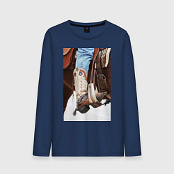 Лонгслив хлопковый мужской Western style, цвет: тёмно-синий