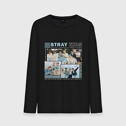 Лонгслив хлопковый мужской Stray kids ot8, цвет: черный