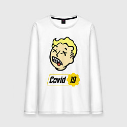 Лонгслив хлопковый мужской Vault boy - covid 19, цвет: белый