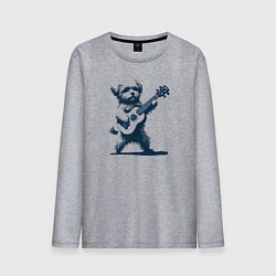 Лонгслив хлопковый мужской Мальтипу с гитарой укулеле, цвет: меланж