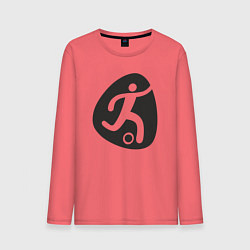 Лонгслив хлопковый мужской Football play, цвет: коралловый