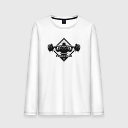 Лонгслив хлопковый мужской Power club bodybuilding, цвет: белый