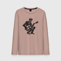 Лонгслив хлопковый мужской Мёртвая рок звезда, цвет: пыльно-розовый