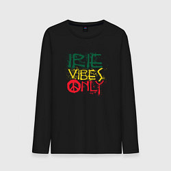 Лонгслив хлопковый мужской Irie vibes only, цвет: черный