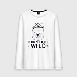 Лонгслив хлопковый мужской Wild bear, цвет: белый