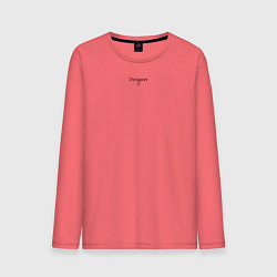 Лонгслив хлопковый мужской Designer, цвет: коралловый