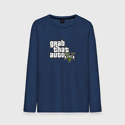 Лонгслив хлопковый мужской GTA5 игровое лого, цвет: тёмно-синий