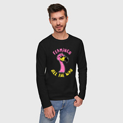 Лонгслив хлопковый мужской Flamingo all the way, цвет: черный — фото 2