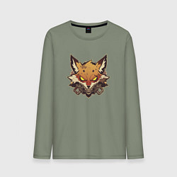 Лонгслив хлопковый мужской Безумный лис, цвет: авокадо
