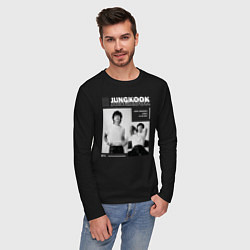 Лонгслив хлопковый мужской Jungkook bts seven, цвет: черный — фото 2