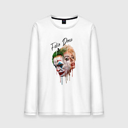 Лонгслив хлопковый мужской Джокер и Харли, цвет: белый