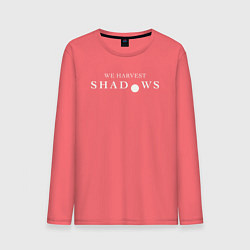 Лонгслив хлопковый мужской We harvest shadows logo, цвет: коралловый
