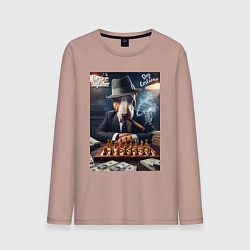 Лонгслив хлопковый мужской Dog Corleone - meme, цвет: пыльно-розовый
