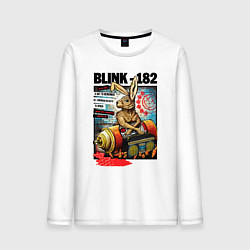 Лонгслив хлопковый мужской Blink 182 band, цвет: белый