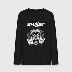 Лонгслив хлопковый мужской Skillet rock dog, цвет: черный