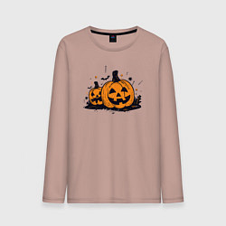 Лонгслив хлопковый мужской Pumpkins, цвет: пыльно-розовый