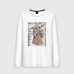 Лонгслив хлопковый мужской Мандалорец - Беби Йода, цвет: белый