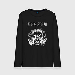 Лонгслив хлопковый мужской Burzum rock dog, цвет: черный